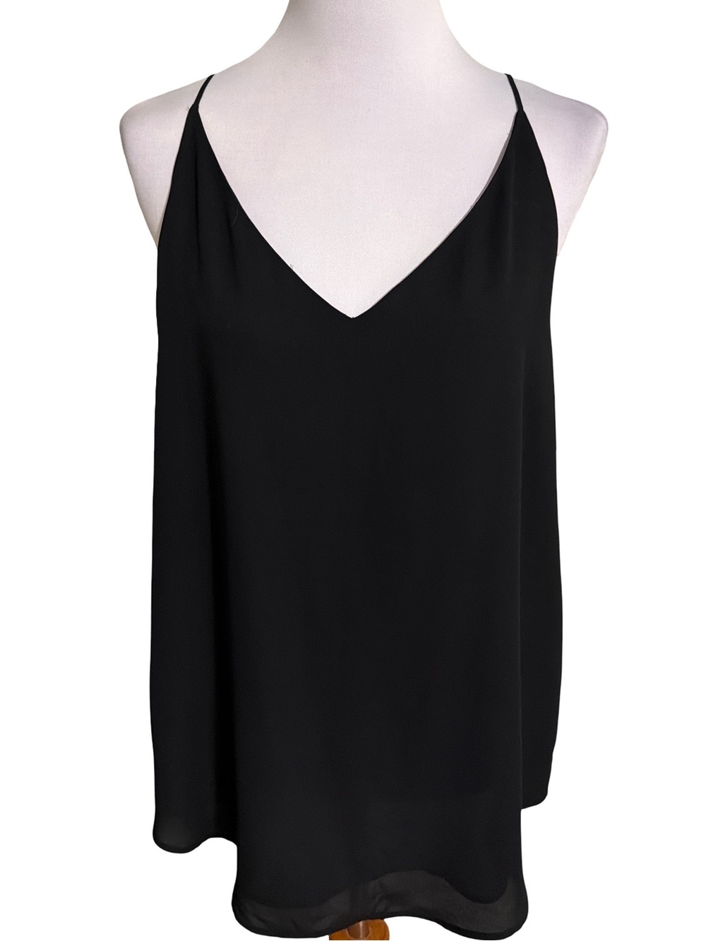 LOFT Black V-Neck Spaghetti Strap Tank Top